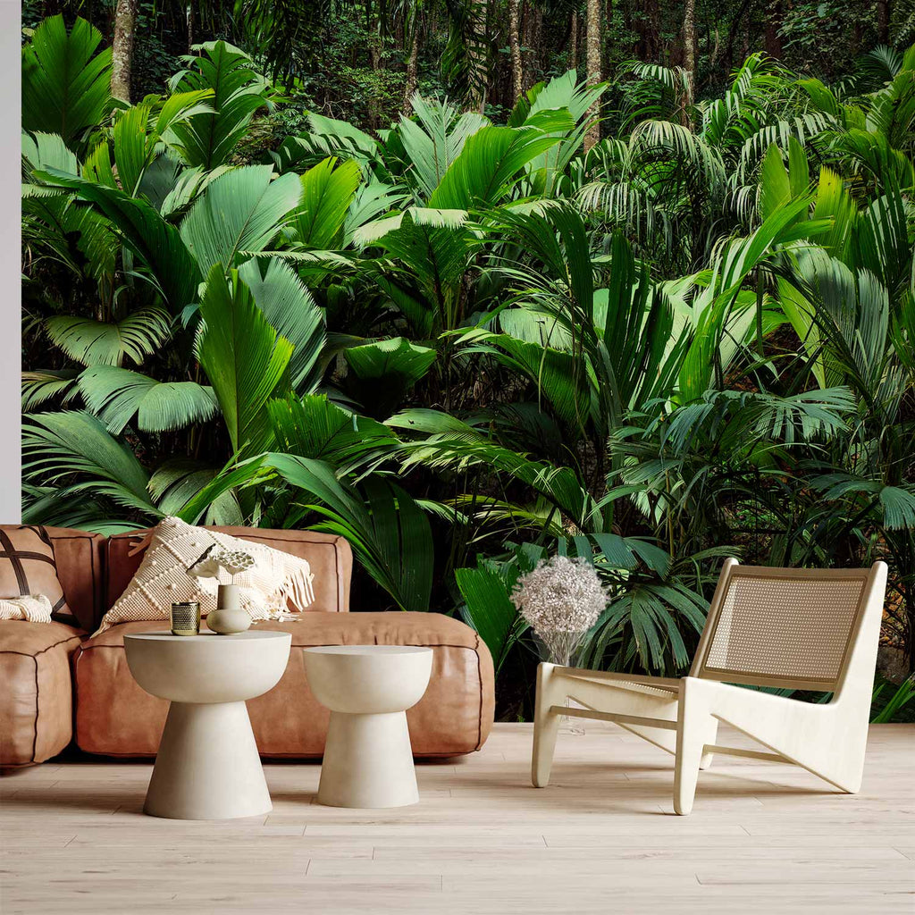 Tropical Jungle Leaves Photo Wall Mural