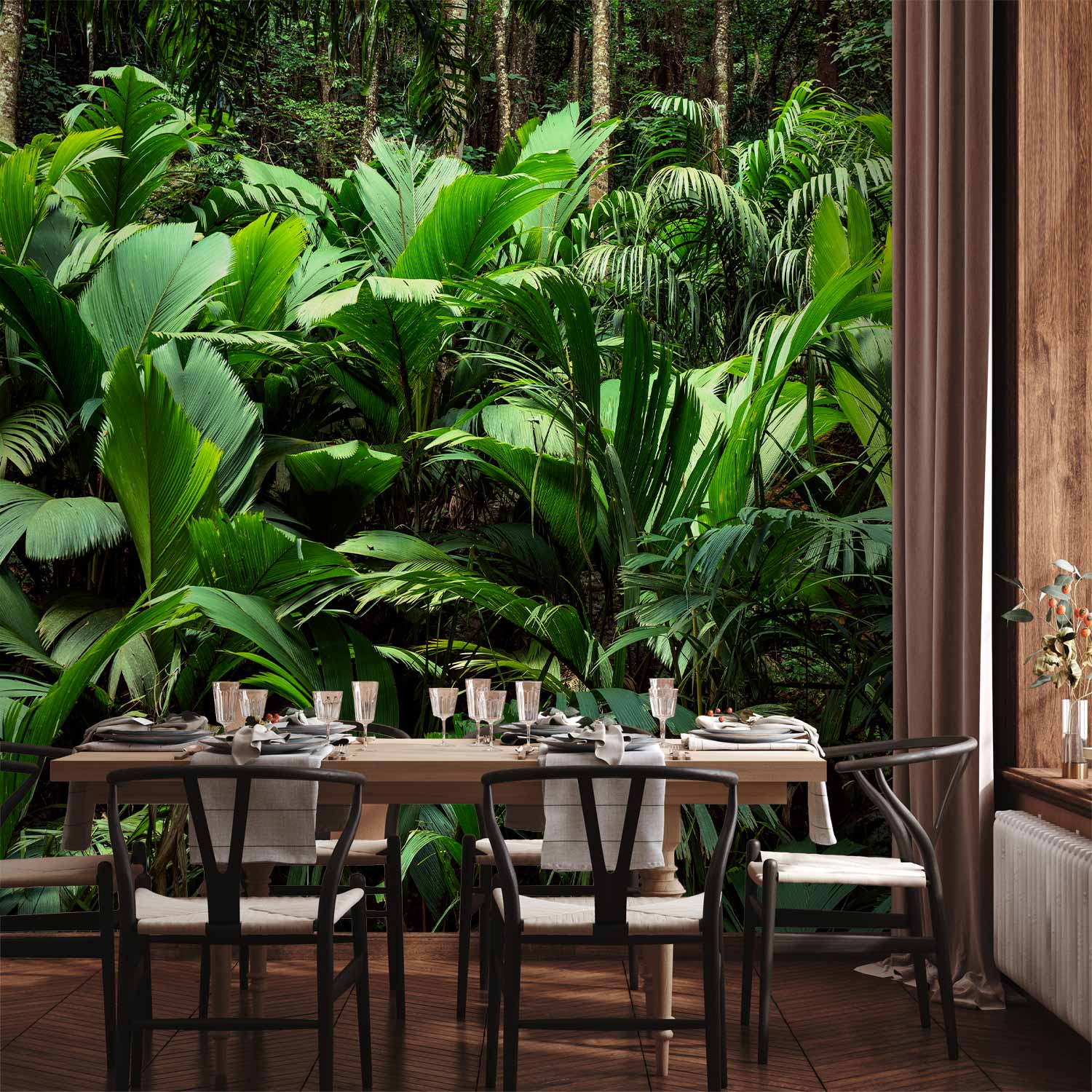 Tropical Jungle Leaves Photo Wall Mural