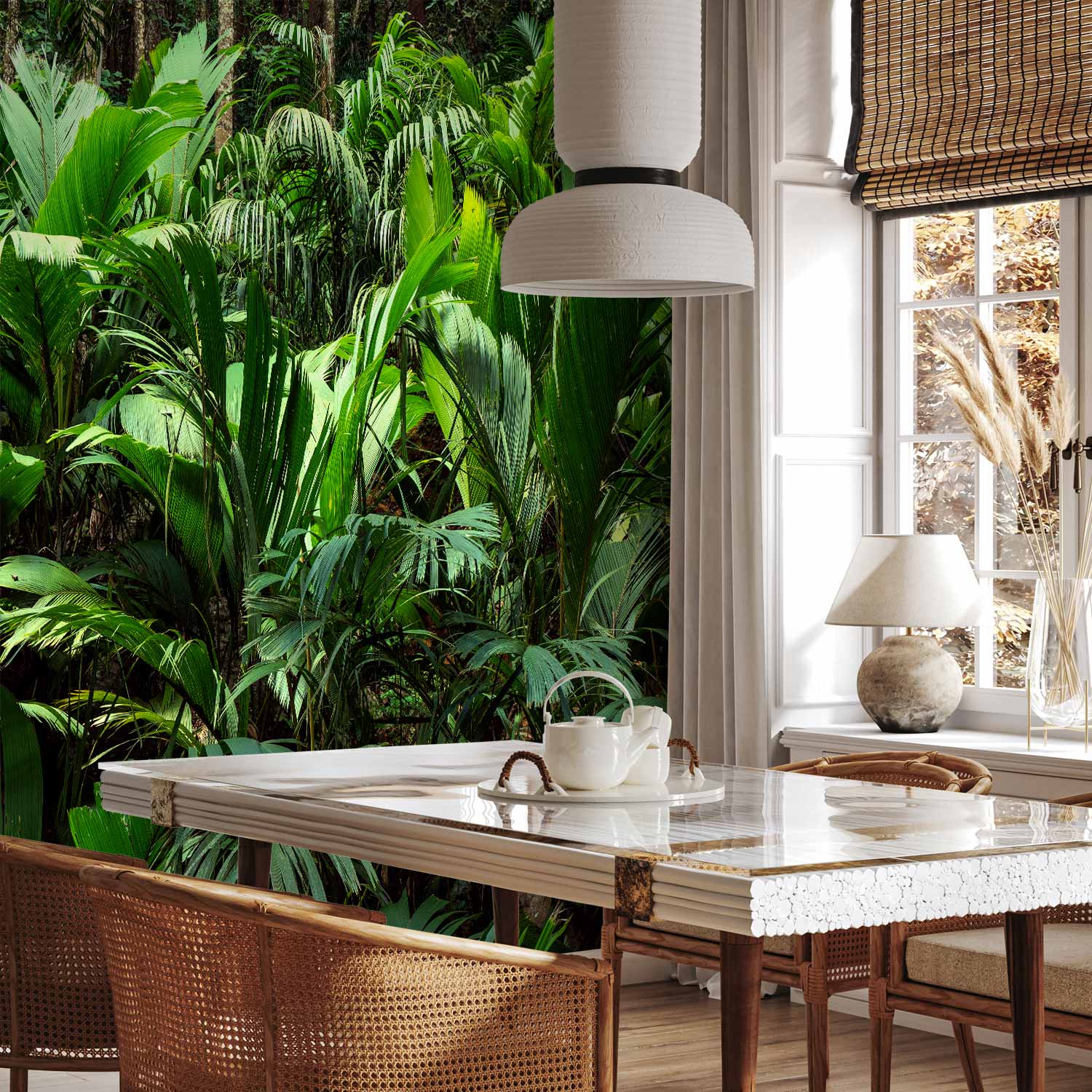 Tropical Jungle Leaves Photo Wall Mural