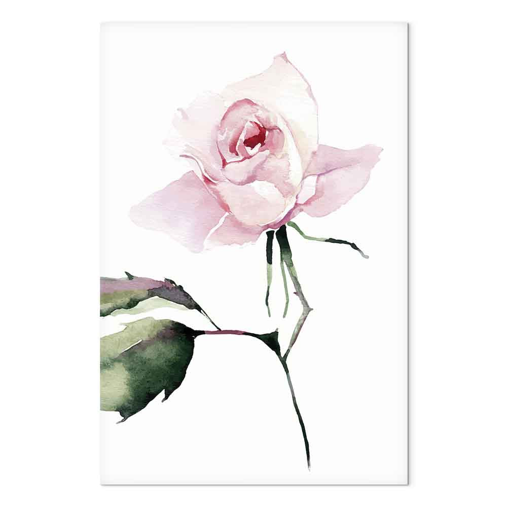 Lonely Rose Floral Vertical Canvas Print