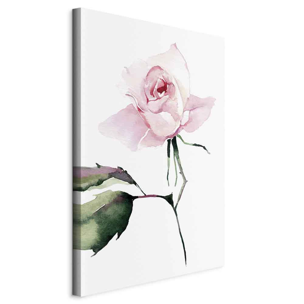 Lonely Rose Floral Vertical Canvas Print