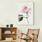 Lonely Rose Floral Vertical Canvas Print