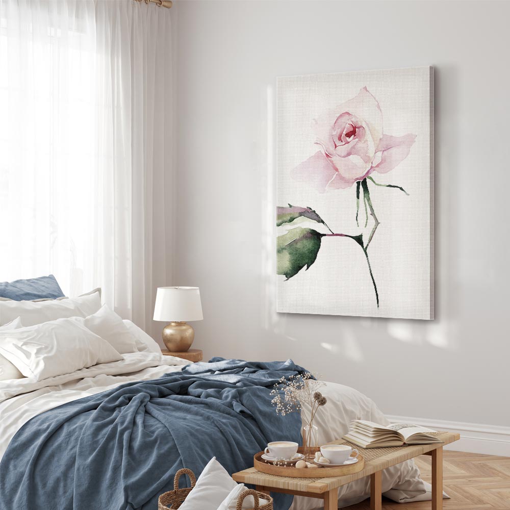 Lonely Rose Floral Vertical Canvas Print
