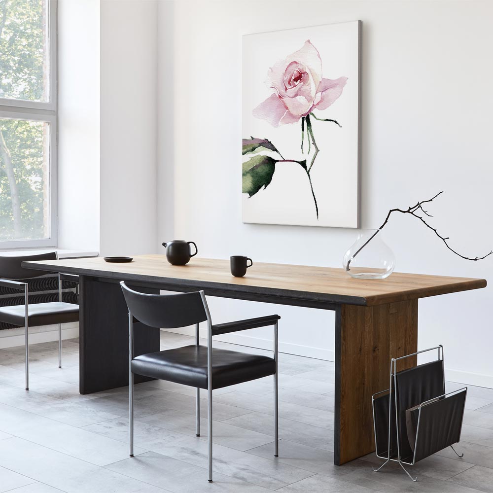 Lonely Rose Floral Vertical Canvas Print