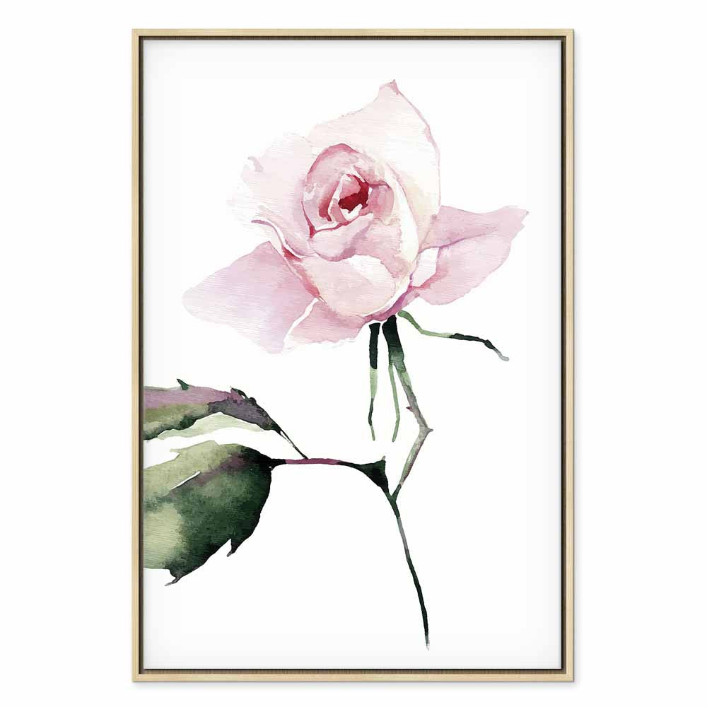 Lonely Rose Floral Vertical Canvas Print