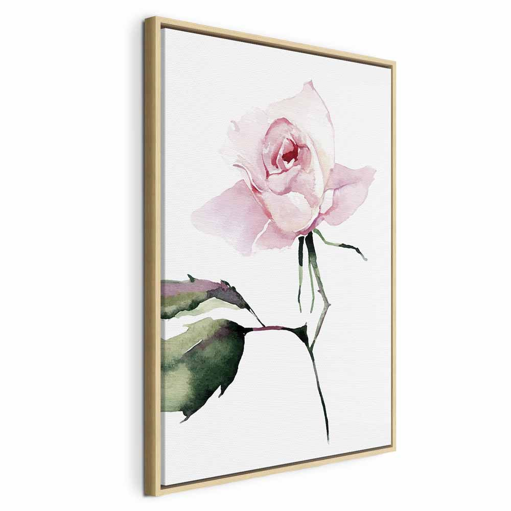 Lonely Rose Floral Vertical Canvas Print