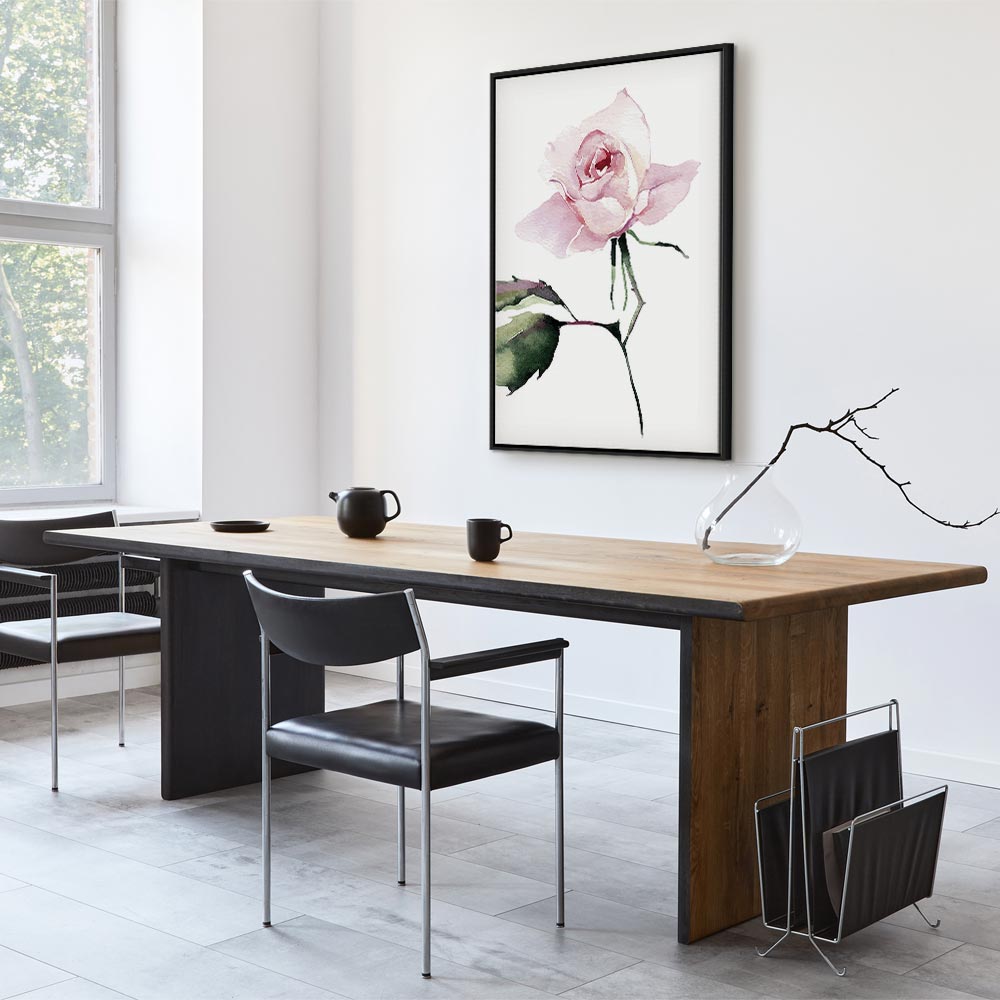 Lonely Rose Floral Vertical Canvas Print