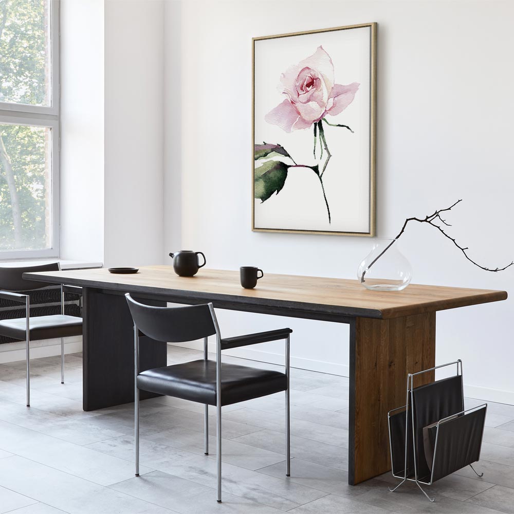 Lonely Rose Floral Vertical Canvas Print