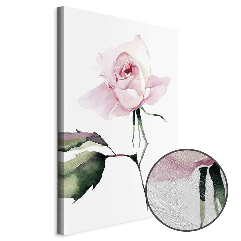 Lonely Rose Floral Vertical Canvas Print