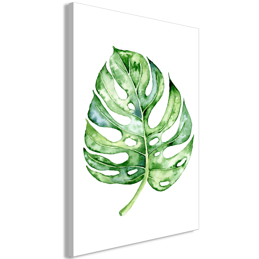 Leinwanddruck Aquarell Monstera Vertikal (1-teilig)