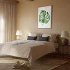 Watercolor Monstera Leaves Vertical Canvas Print