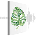 Watercolor Monstera Leaves Vertical Canvas Print