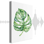 Watercolor Monstera Leaves Vertical Canvas Print