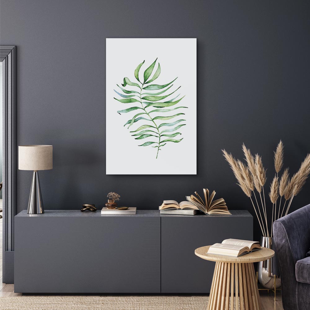 Watercolor Dancing Leaf Nature Canvas Print