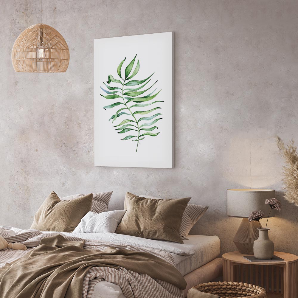 Watercolor Dancing Leaf Nature Canvas Print