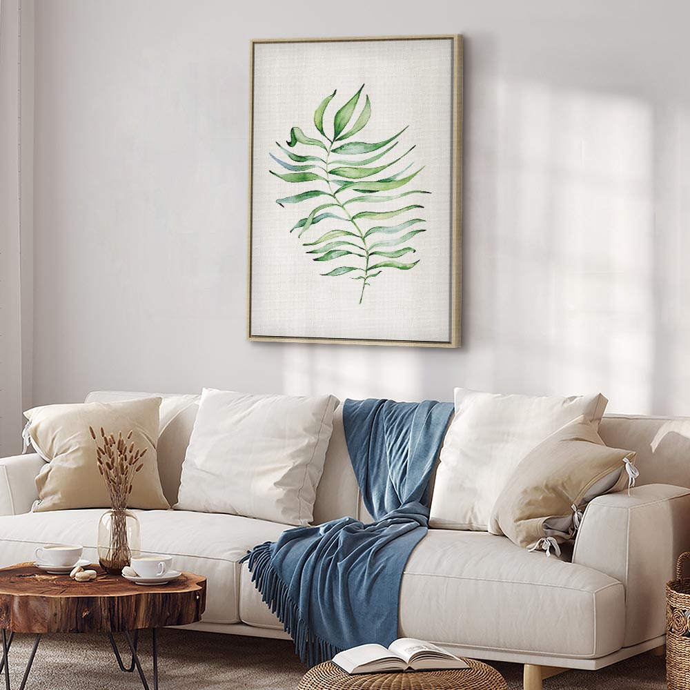 Watercolor Dancing Leaf Nature Canvas Print