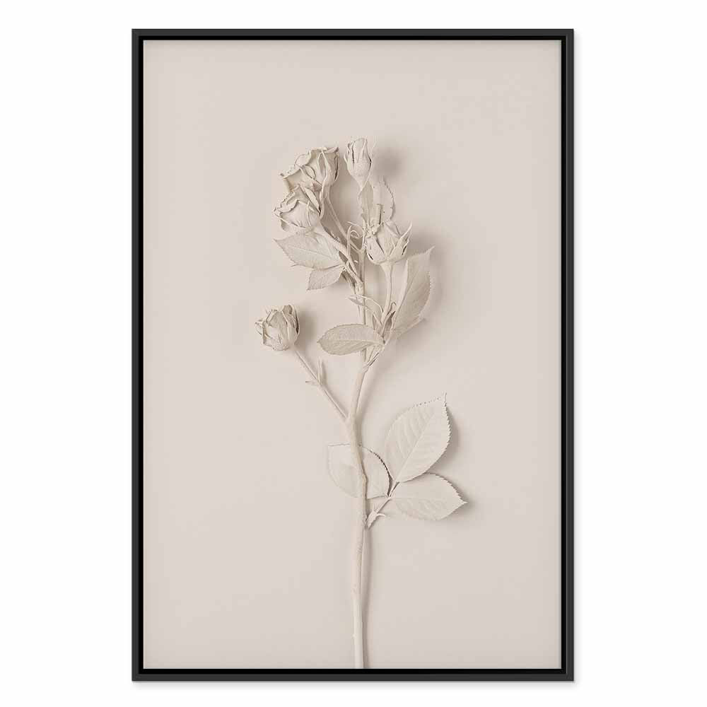 Harmonious Rose Floral Vertical Canvas Print