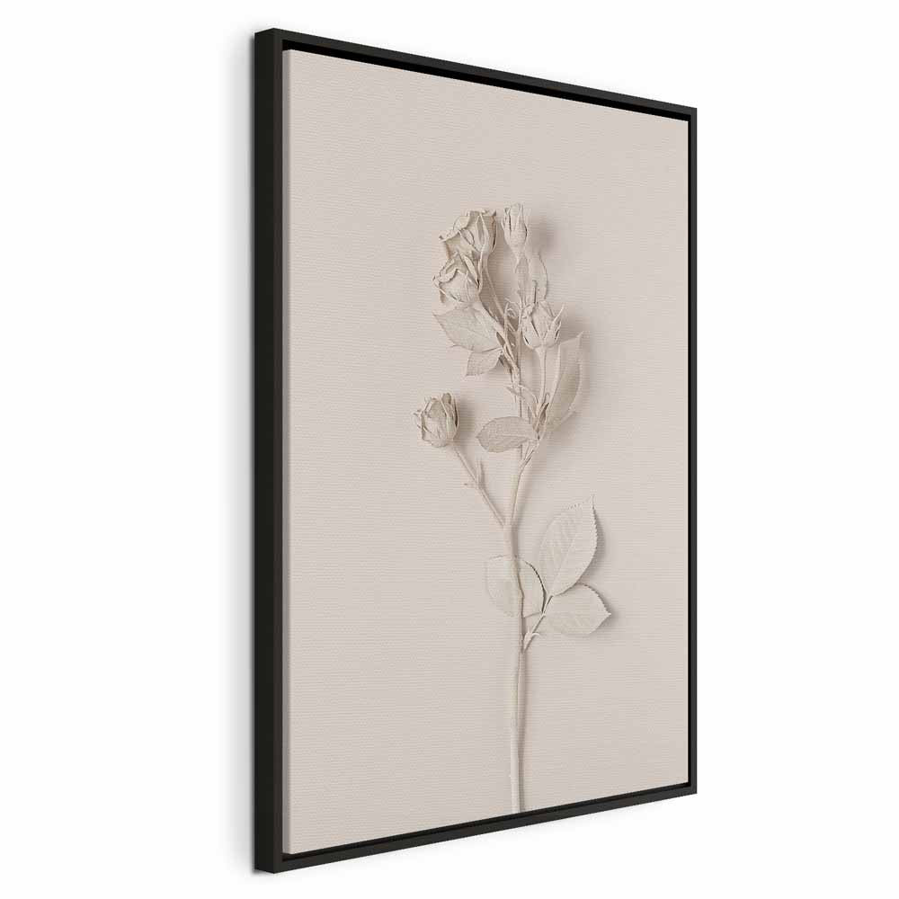 Harmonious Rose Floral Vertical Canvas Print