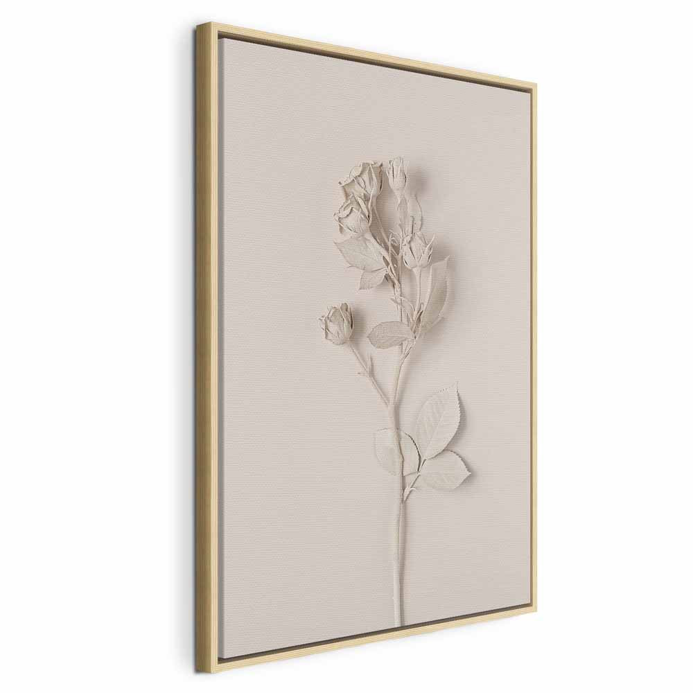 Harmonious Rose Floral Vertical Canvas Print