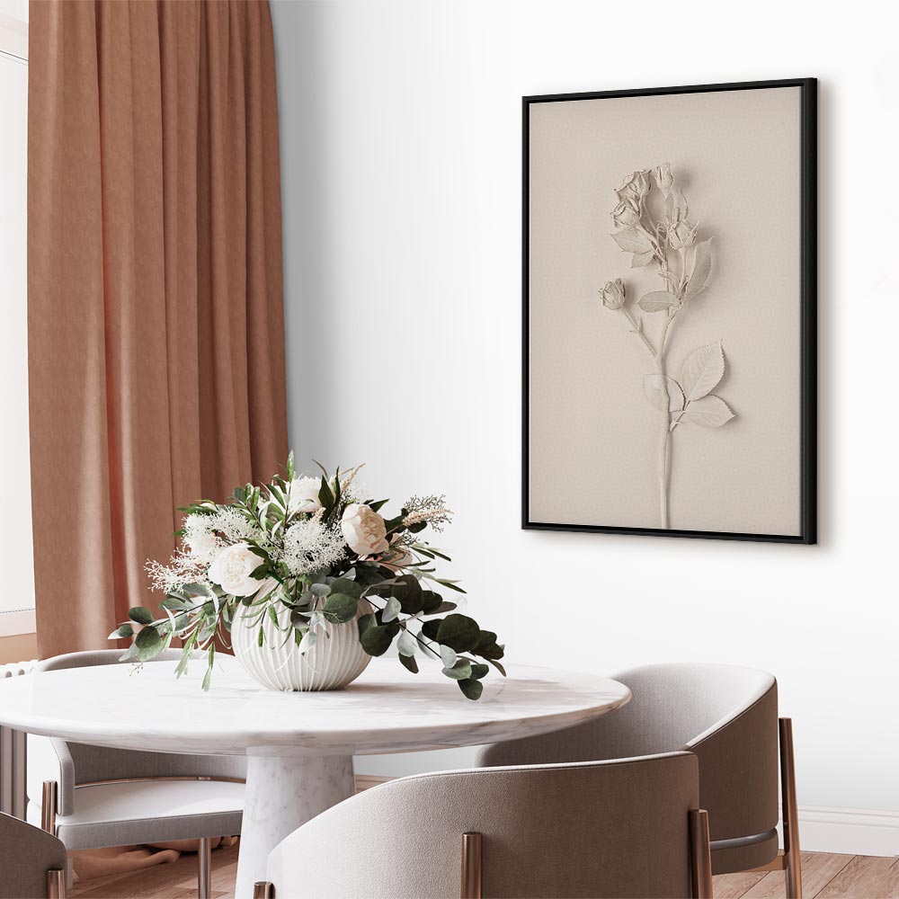 Harmonious Rose Floral Vertical Canvas Print