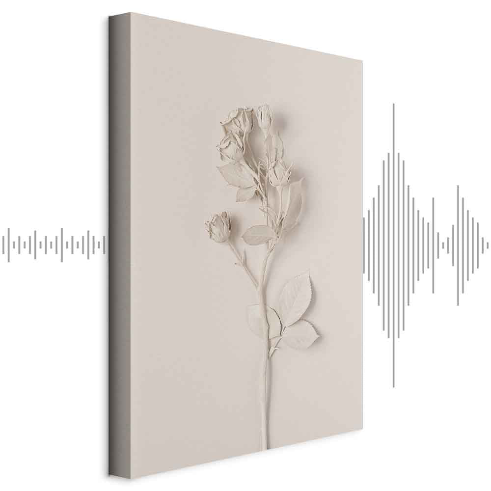 Harmonious Rose Floral Vertical Canvas Print