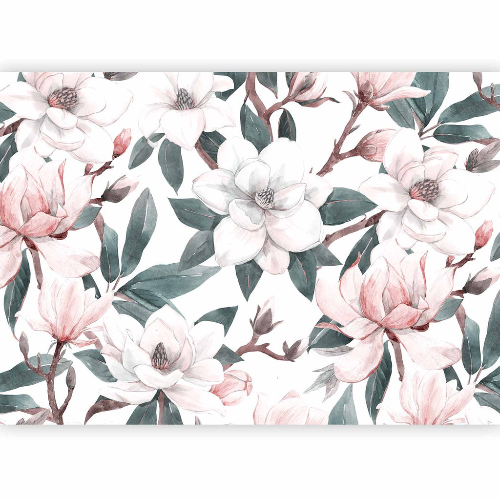 Wall Mural Watercolor Magnolias