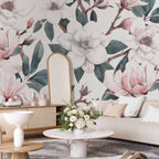 Wall Mural Watercolor Magnolias