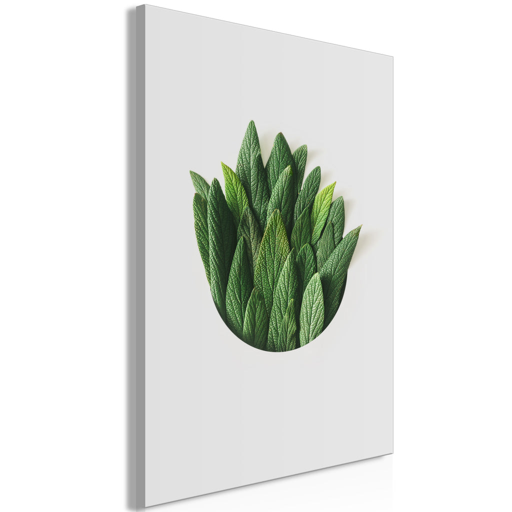Canvas Print Leaves Scent Circle Vertical