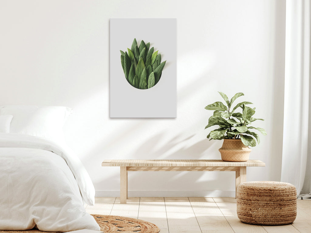 Canvas Print Leaves Scent Circle Vertical