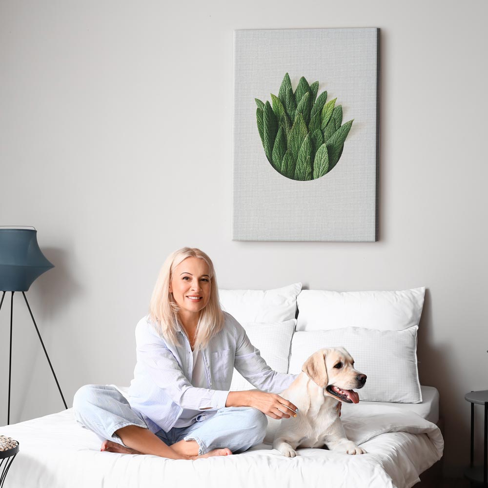 Scent Circle Leaf Botanical Canvas Print