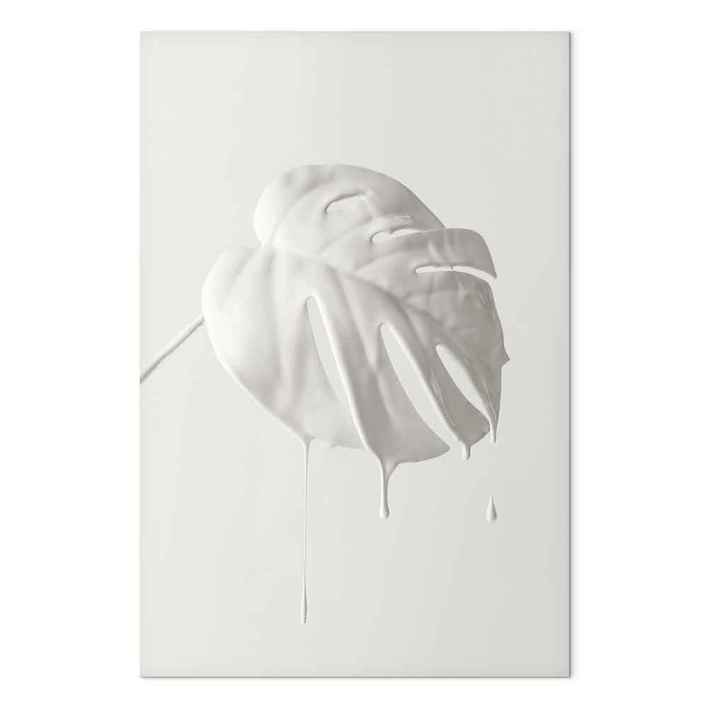 Bright Monstera Leaves Vertical Canvas Print