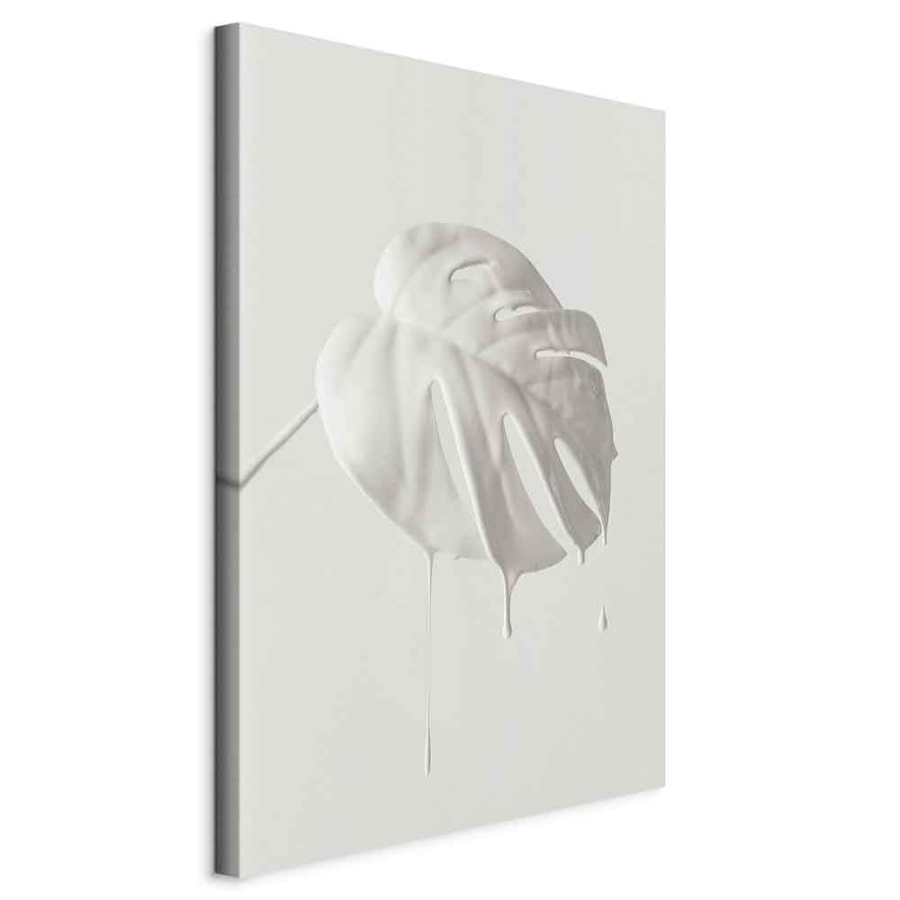 Bright Monstera Leaves Vertical Canvas Print