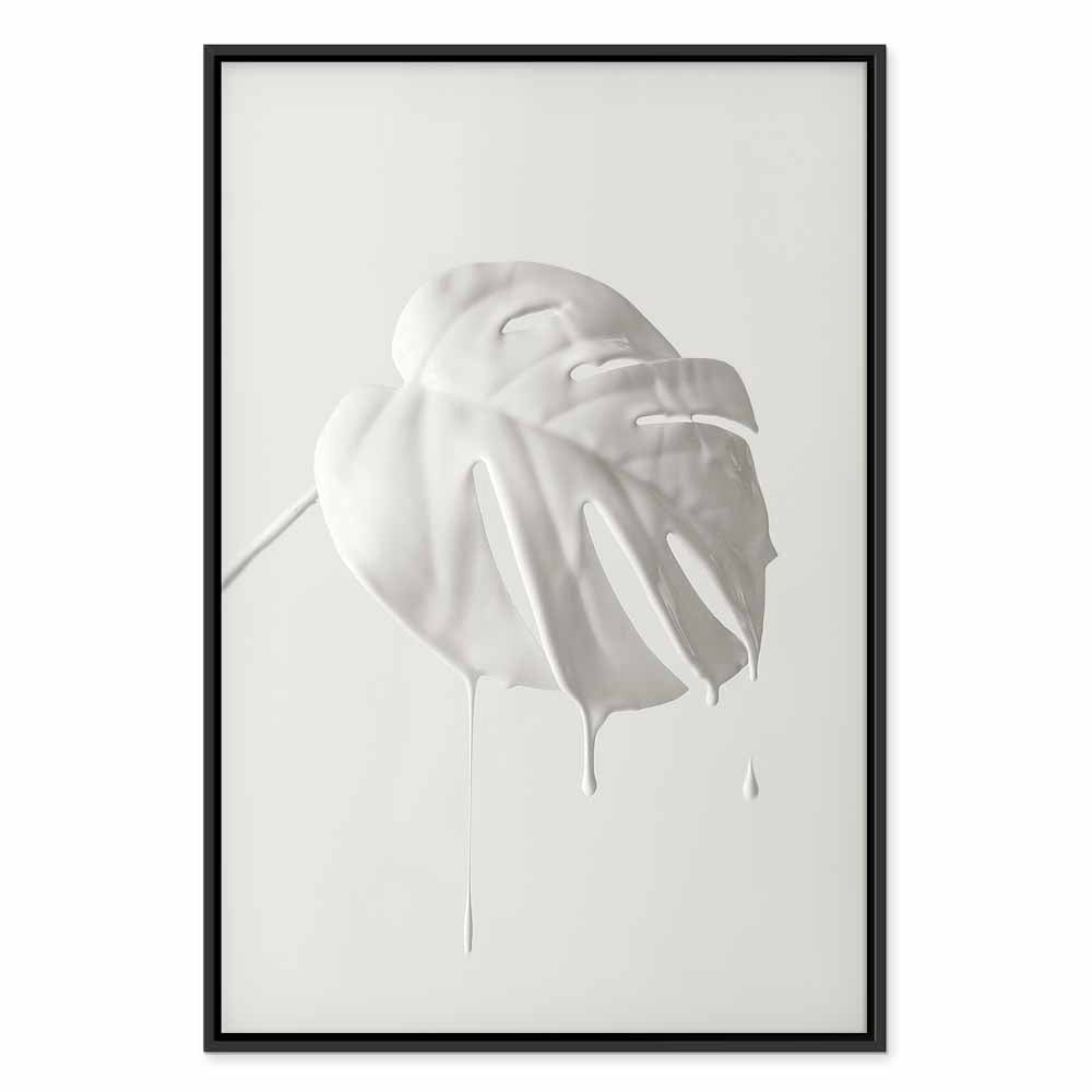 Bright Monstera Leaves Vertical Canvas Print