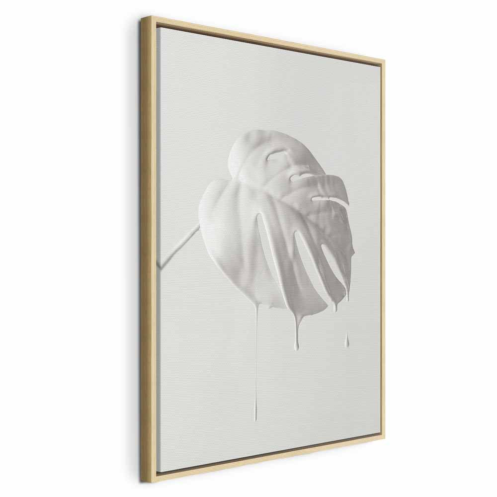Bright Monstera Leaves Vertical Canvas Print