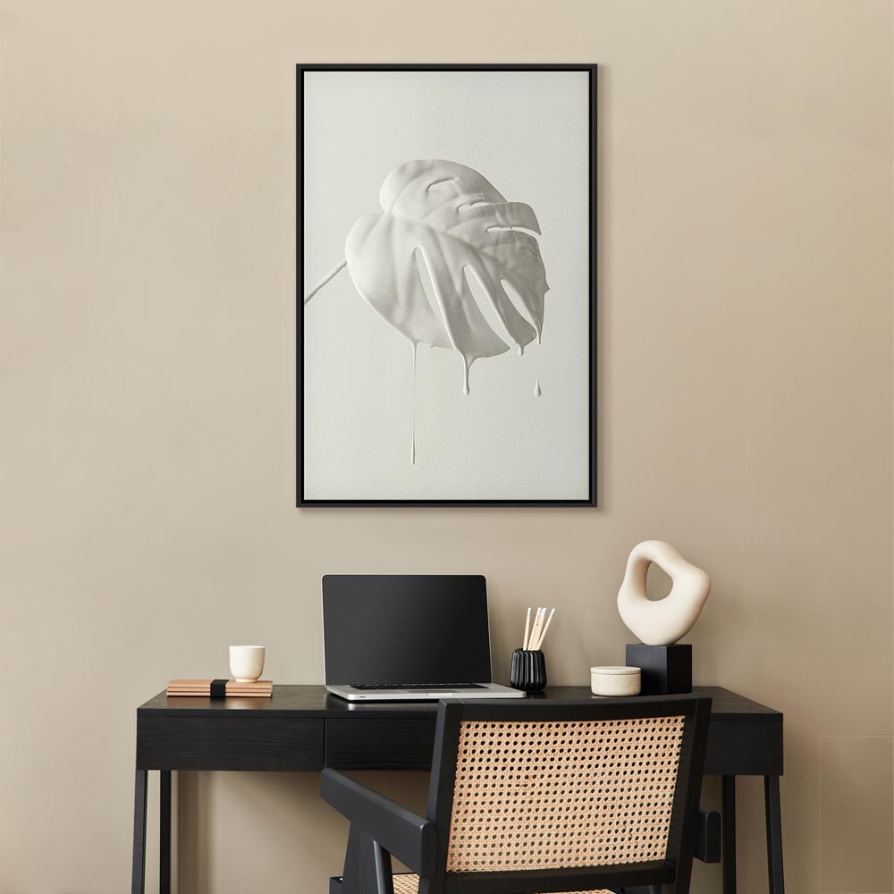 Bright Monstera Leaves Vertical Canvas Print