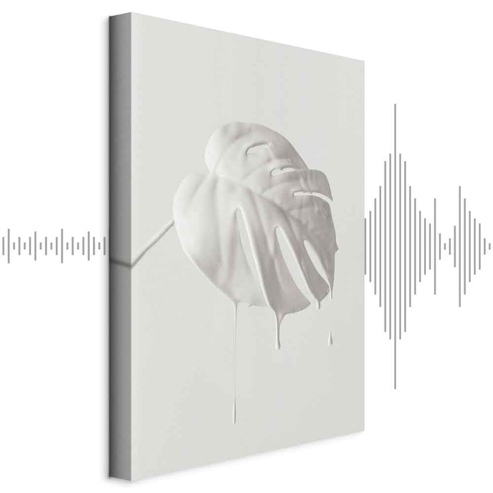 Bright Monstera Leaves Vertical Canvas Print