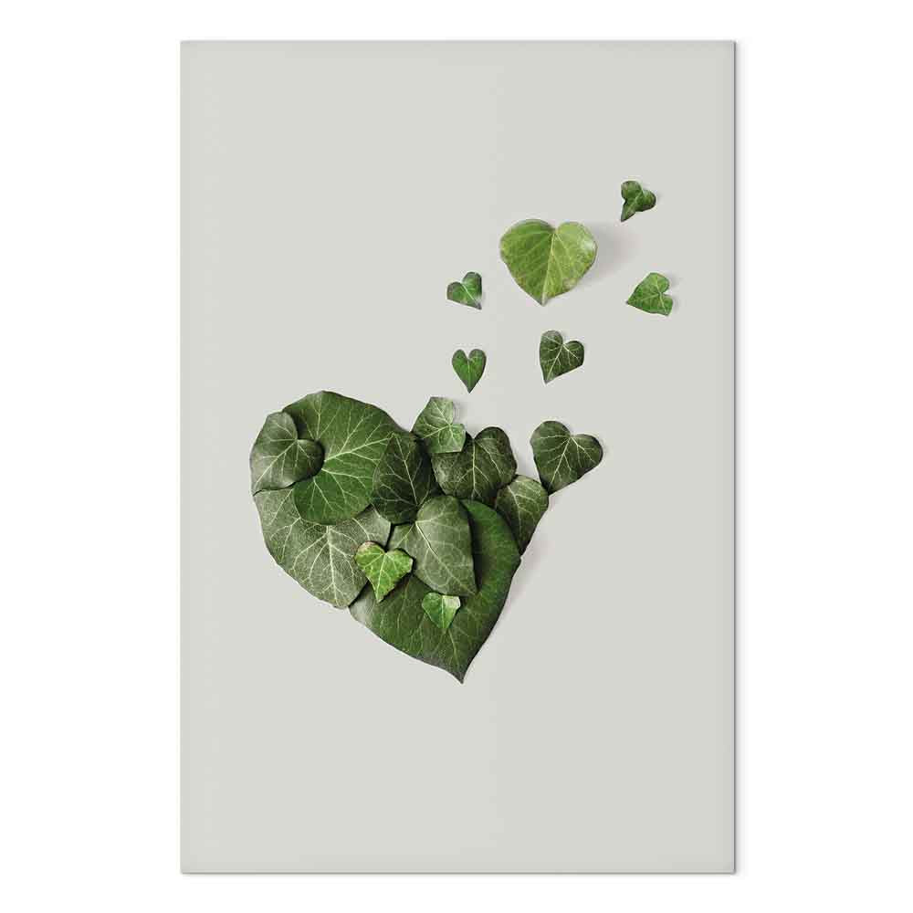 Love Ivy Green Leaves Vertical Canvas Print