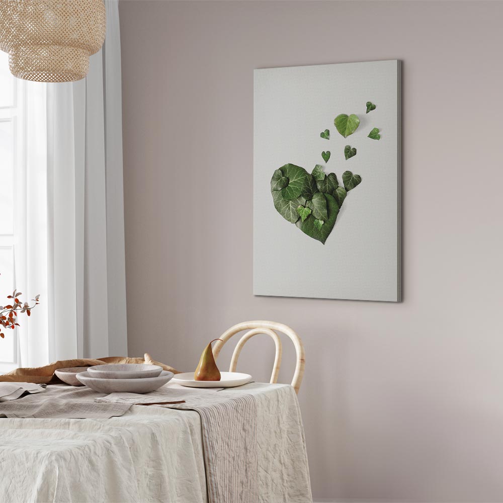 Love Ivy Green Leaves Vertical Canvas Print