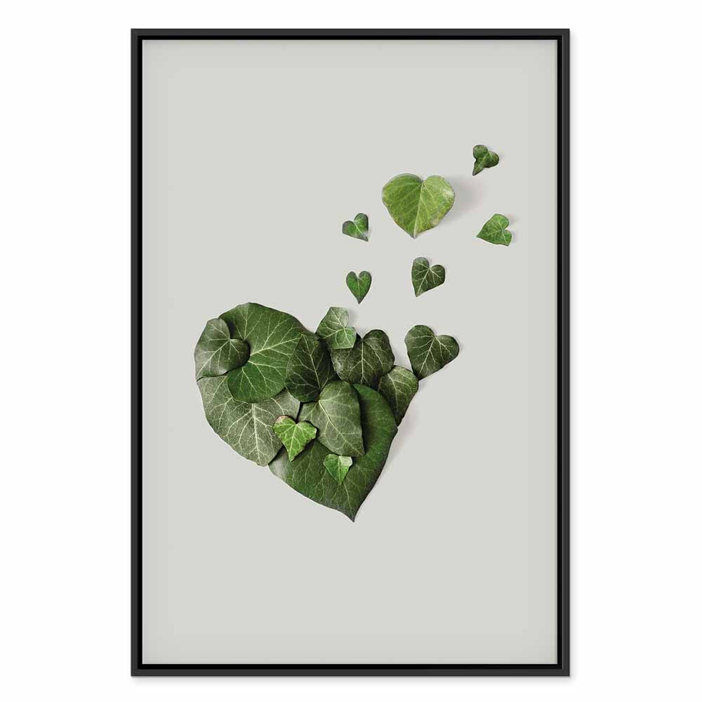 Love Ivy Green Leaves Vertical Canvas Print