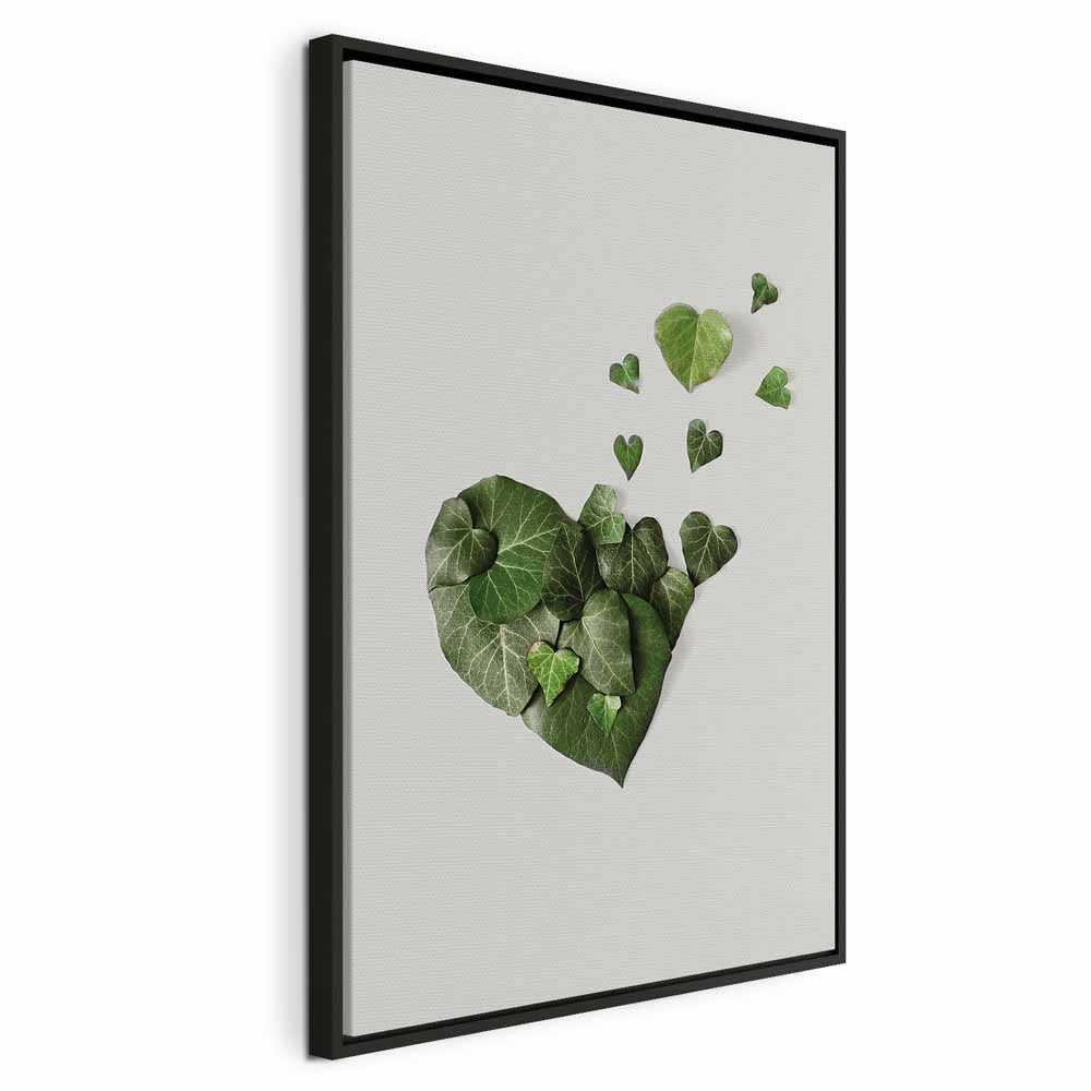 Love Ivy Green Leaves Vertical Canvas Print