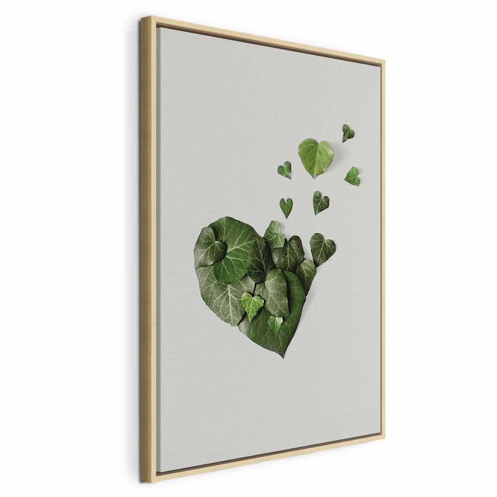 Love Ivy Green Leaves Vertical Canvas Print