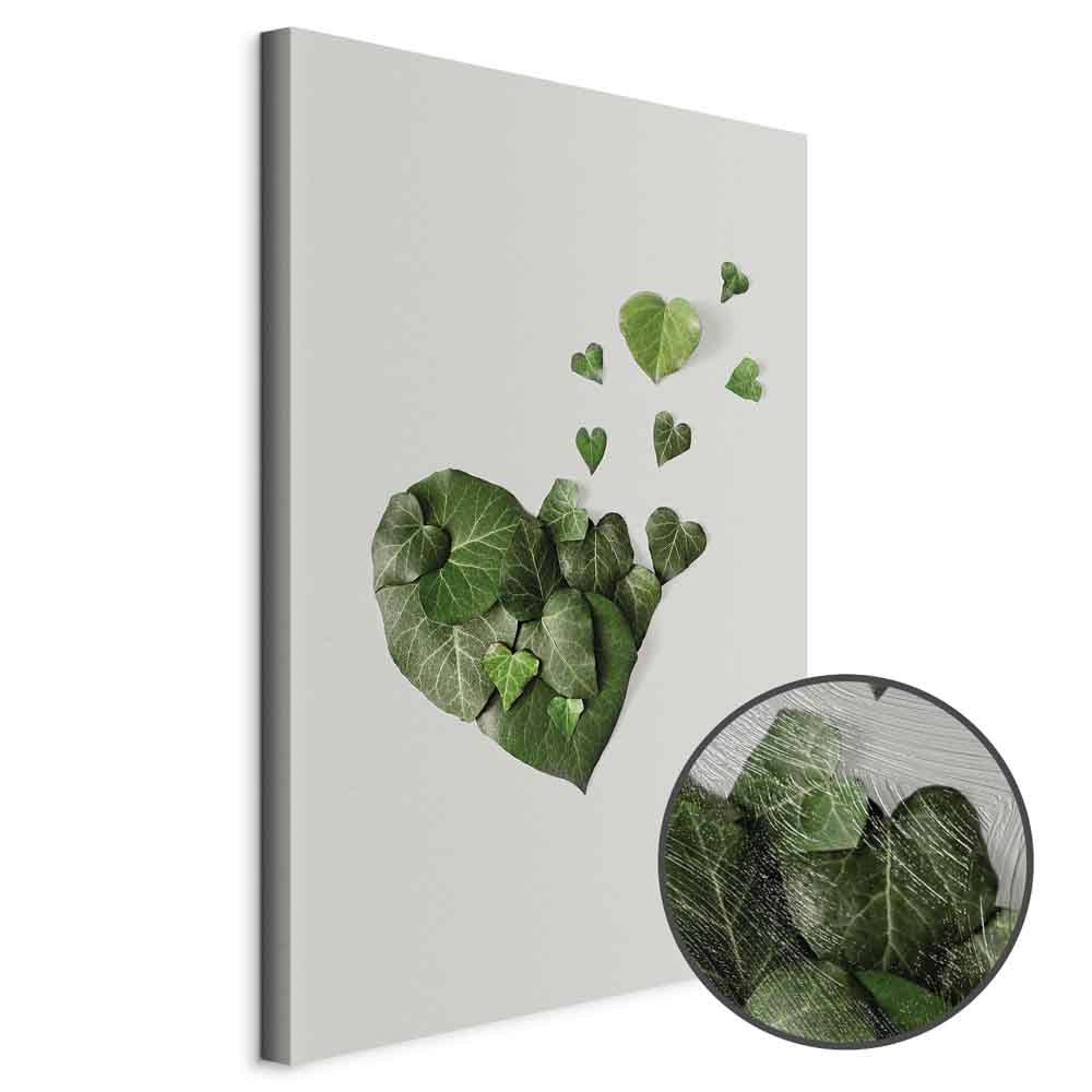 Love Ivy Green Leaves Vertical Canvas Print
