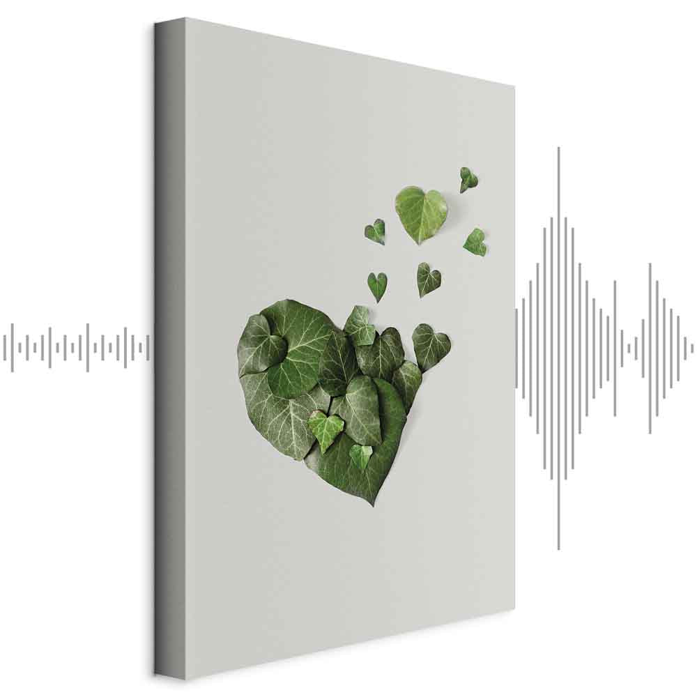 Love Ivy Green Leaves Vertical Canvas Print