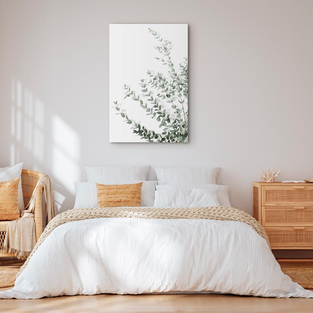 Eucalyptus Leaves Botanical Vertical Canvas Print