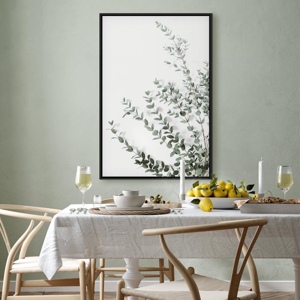 Eucalyptus Leaves Botanical Vertical Canvas Print