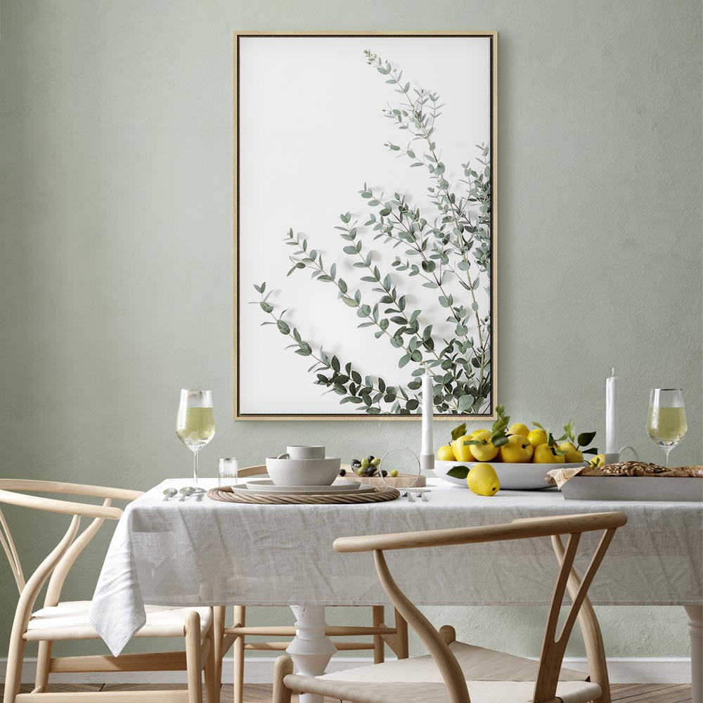 Eucalyptus Leaves Botanical Vertical Canvas Print
