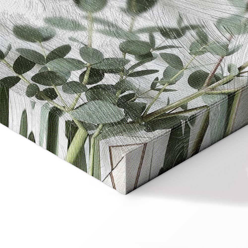 Eucalyptus Leaves Botanical Vertical Canvas Print