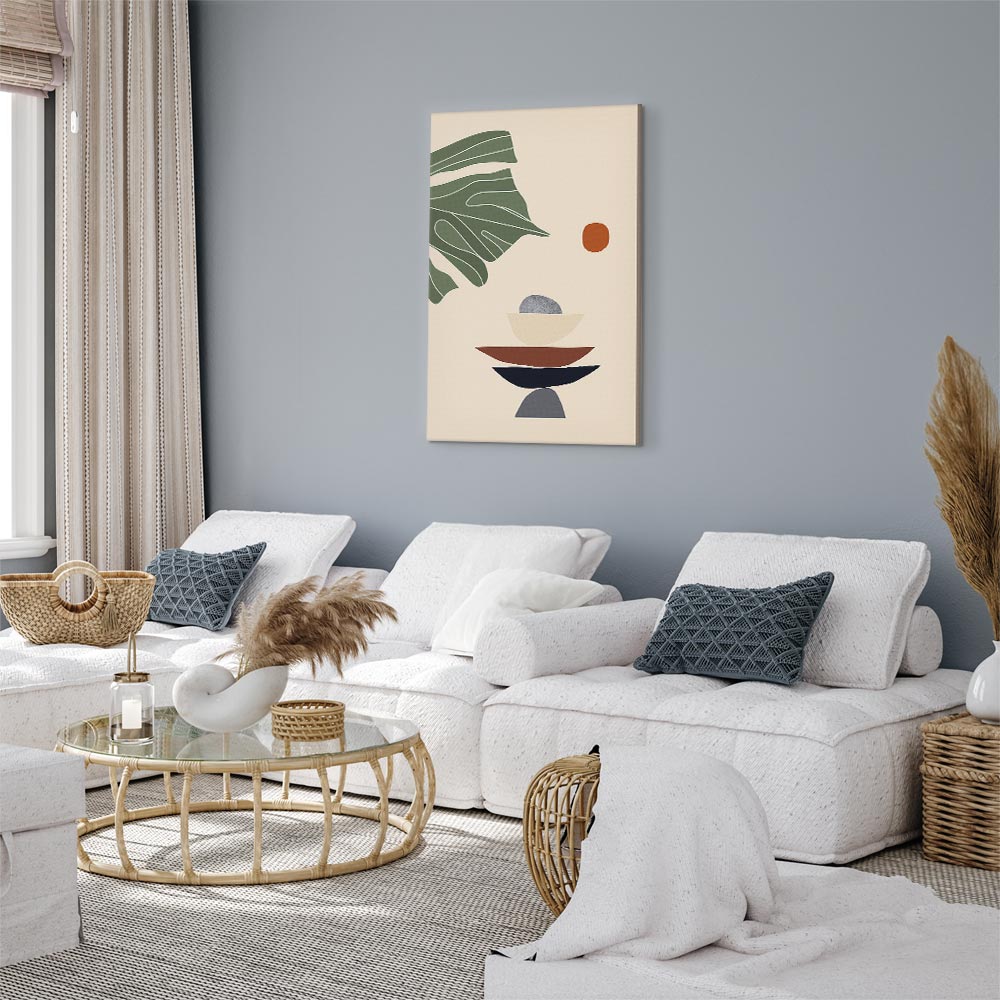 Sunny Terrace Plants Vertical Canvas Print