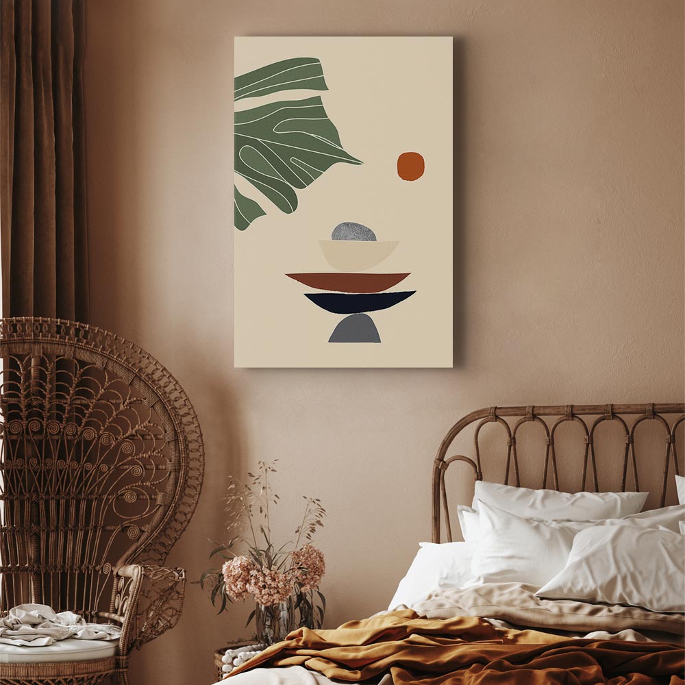 Sunny Terrace Plants Vertical Canvas Print