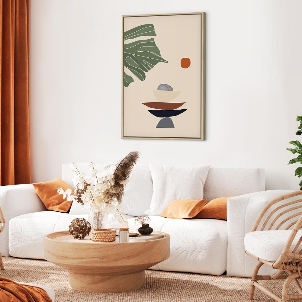 Sunny Terrace Plants Vertical Canvas Print